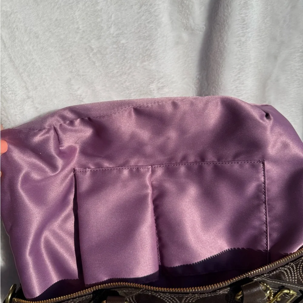 Coach Brown Satchel with Signature Monogram - Picture 7 of 10